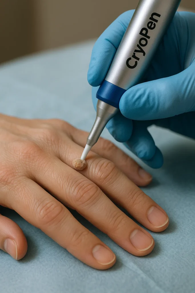 example of cryopen wart removal Wood Green treatment on a persons finger