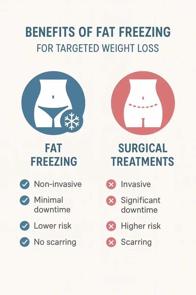 graphic showing the benefits of fat freezing Wood Green