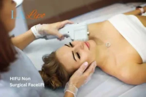 Woman having Hi-Fu to reduce wrinkles Wood Green.