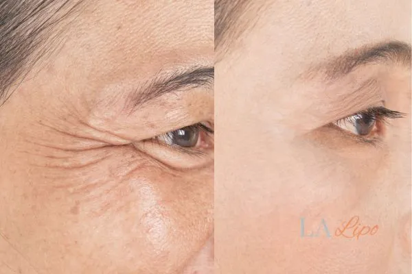 Before and after results of woman - HI-fu wrinkles reduction treatment Wood Green