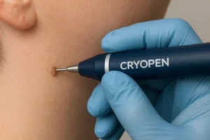 Person receiving skin tag removal Wood Green